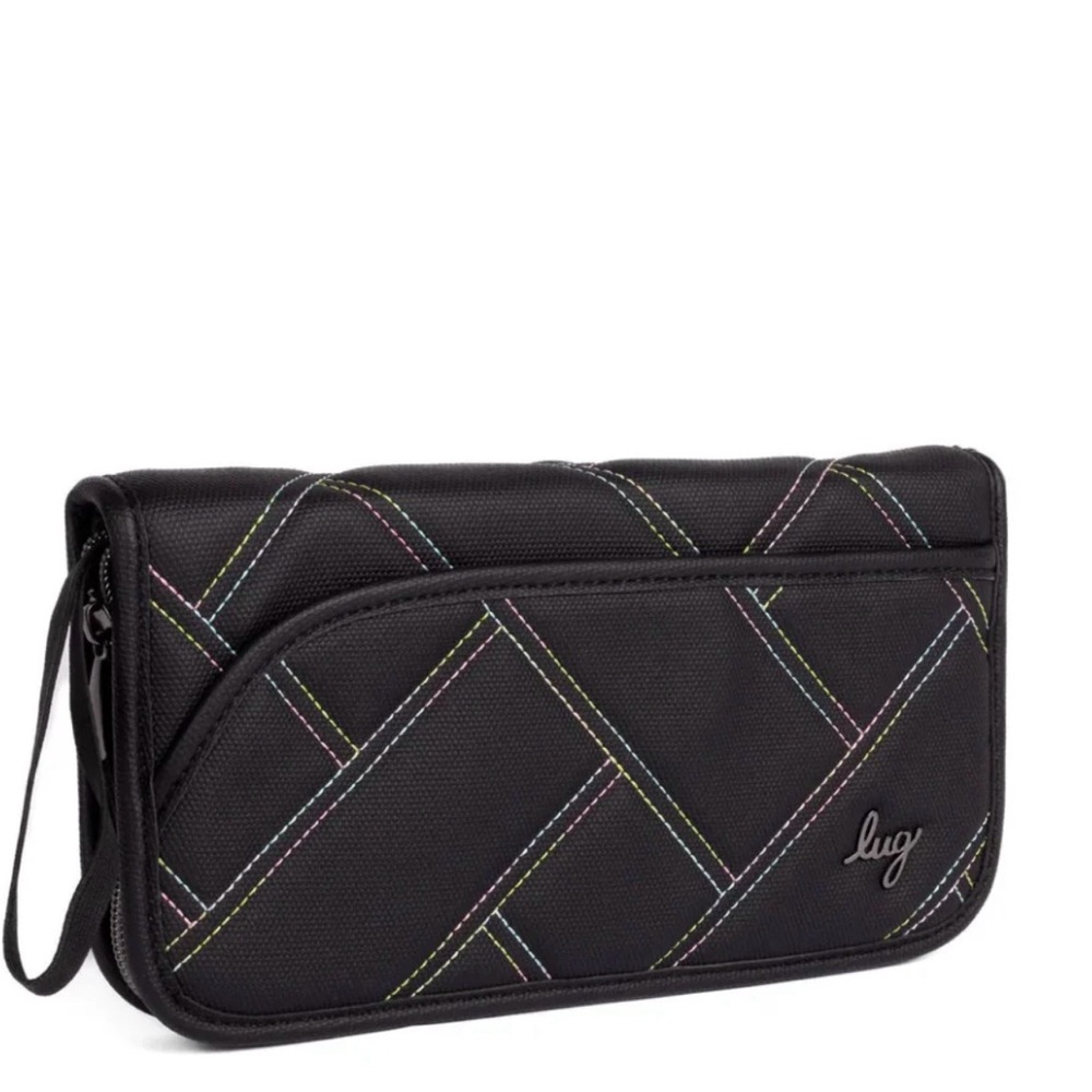 212–NWT Lug Black Wristlet with Colorful Accents